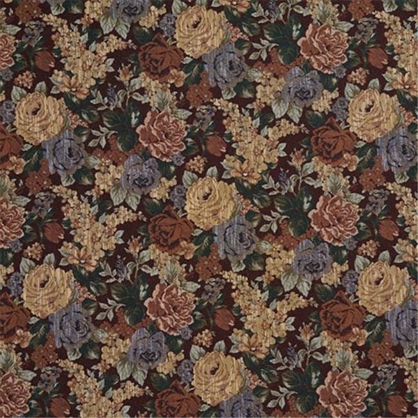 Designer Fabrics F924 54 in. Wide Red And Green; Floral Tapestry Upholstery Fabric F924 - main